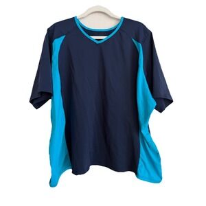 Juno Active QuikEnergy Short Sleeve Swim Sun Top Turquoise Black Women's Size 4X